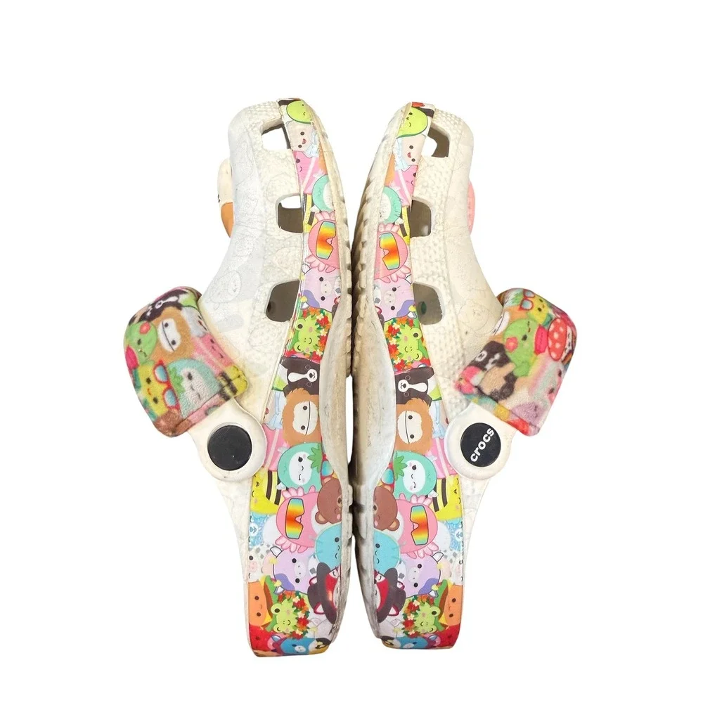 Crocs Squishmallows Clogs Kids Size J3 White‎ Multi Charms Padded Strap